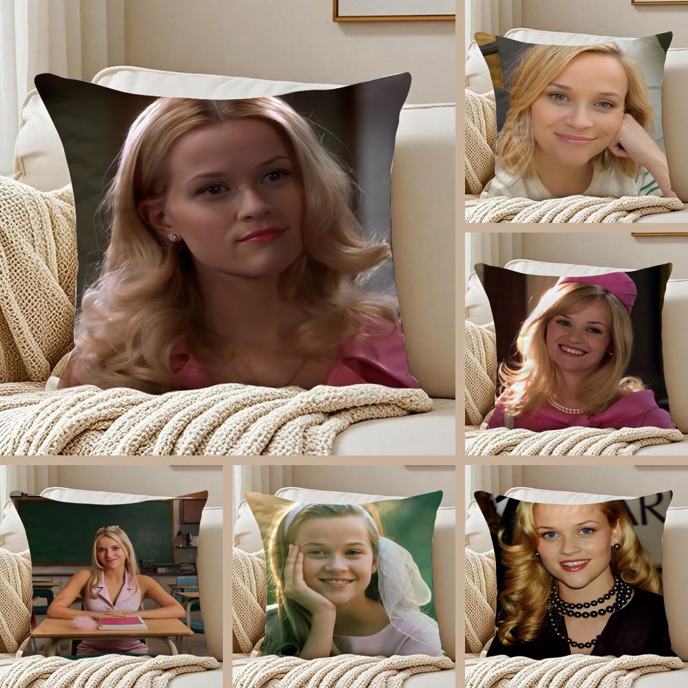 RReese Witherspoon Cushion Cover Pillowcase Antidustmite Invisible Zipper Short Plush Sofa Cushion
