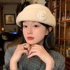 Bow Hepburn Style Topper Hat Camellia Flower Wool Fisherman Hat Retro Basin Hat  Ladies