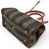 Auth FENDI Pecan Stripe Boston Bag 2Way Brown PVC Canvas Women’s fe8833ss