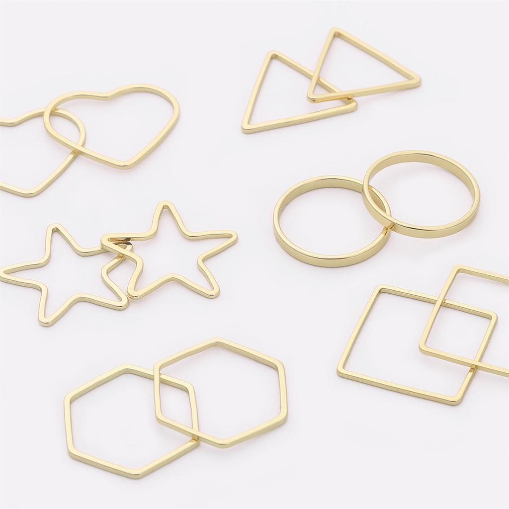 2Pcs Copper Geometry Accessories Platting 14K Gold Color For Jewelry Making DIY Earring Charm Decoration