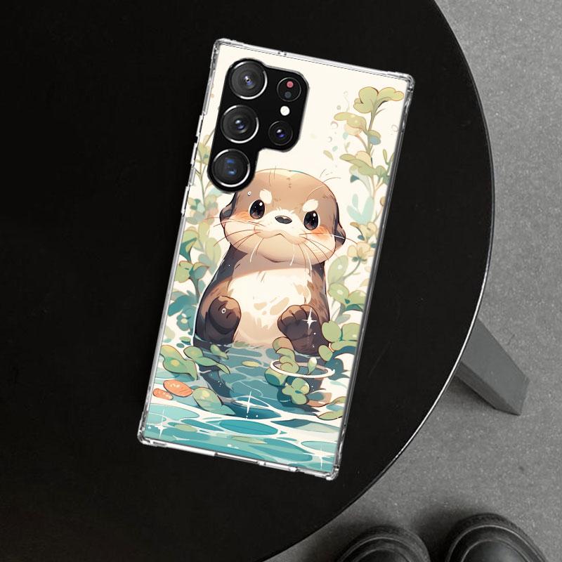Животное Выдра Милый Мультяшный Чехол для Телефона для Samsung Galaxy S26 S25 Edge S24 S23 Ultra S22 Plus S21 FE S20 + Арт Индивидуальный Fu
