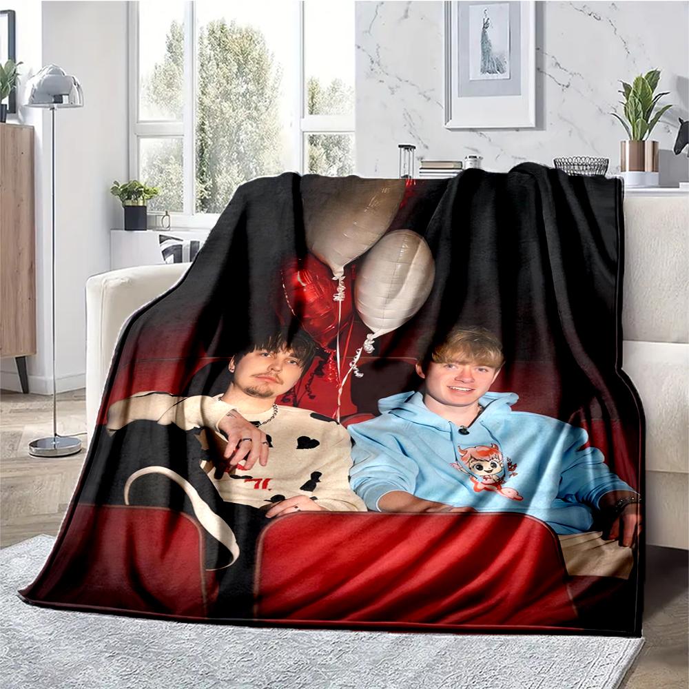 Sam and Colby Theme Printed Blanket - Perfect for Couch, Bed, Travel & Outdoor Use | Machine Washable, Cozy & Durable.