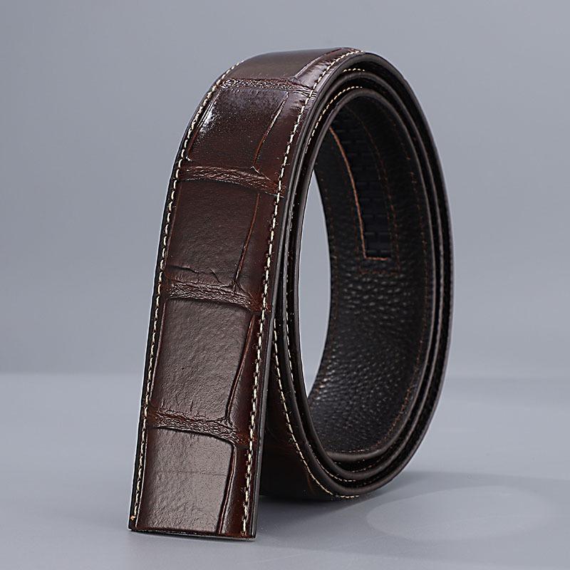 First Layer Cowhide Automatic Belt Men'S Business Crocodile Pattern Dragon Green Belt Wide Waist Seal