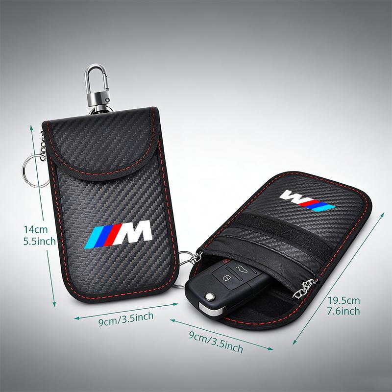 BBIS5 Car Key Case Signal Blocker Bag RFID Shielding Pocket Key Protector Anti-Theft Pouch For BMW E46 E90 E60 F30 F10 E39 E36 E87 E90