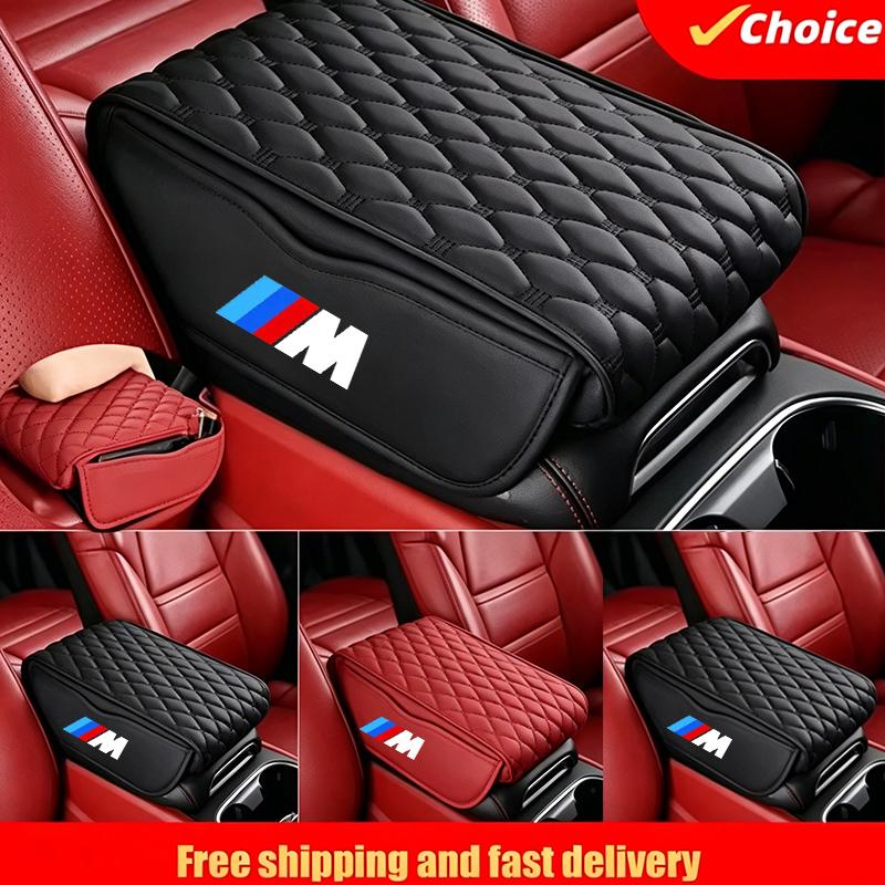 Car Armrest Box Height Pad Universal Leather Armrest Cushion For BMW M Power X1 e84 X3 f25 X5 e53 x6 e71 ix3 i3 320i 330d M4 RW7