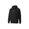 Puma Logo Print Cotton Drawstring Hoodie Unisex Hoodie Black 535374-01