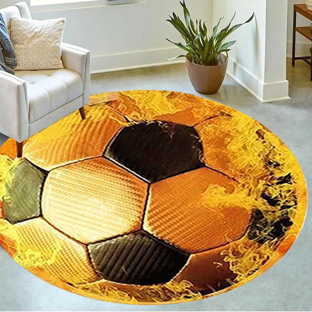 1pc Soccer Ball rug home carpet non slip design for office decor gift living room bedroom