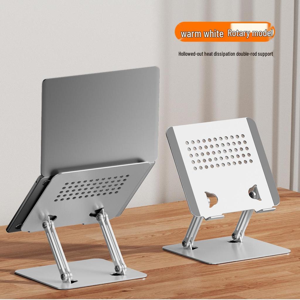 Rotatable Laptop Cooling Stand Tray - Portable Desktop Riser & Vertical Office Lift for Gaming