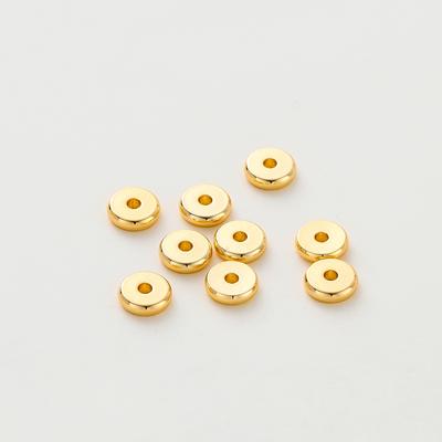 50 шт./лот Латунь с покрытием под 14K18K золотой цвет, круглые бусины-разделители 4 мм 5 мм 6 мм, плоские бусины для браслетов, для DIY аксессуаров для изготовления украшений