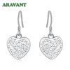 925 Серебряные Винтажные Серьги-Каплевидные Сердца Для Женщин Свадебные Украшения Подарки