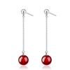 Fashion Women's Earrings Women's, Agate Earrings, Long Fringed Bead Silver Plated Earrings, Earrings