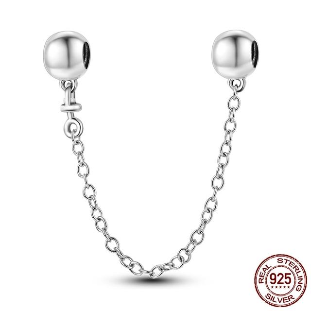 Цирконовая защитная цепочка, подвески, бусины, подходят для оригинального модного стильного браслета, ювелирные изделия из стерлингового серебра 925 пробы, висячие изделия