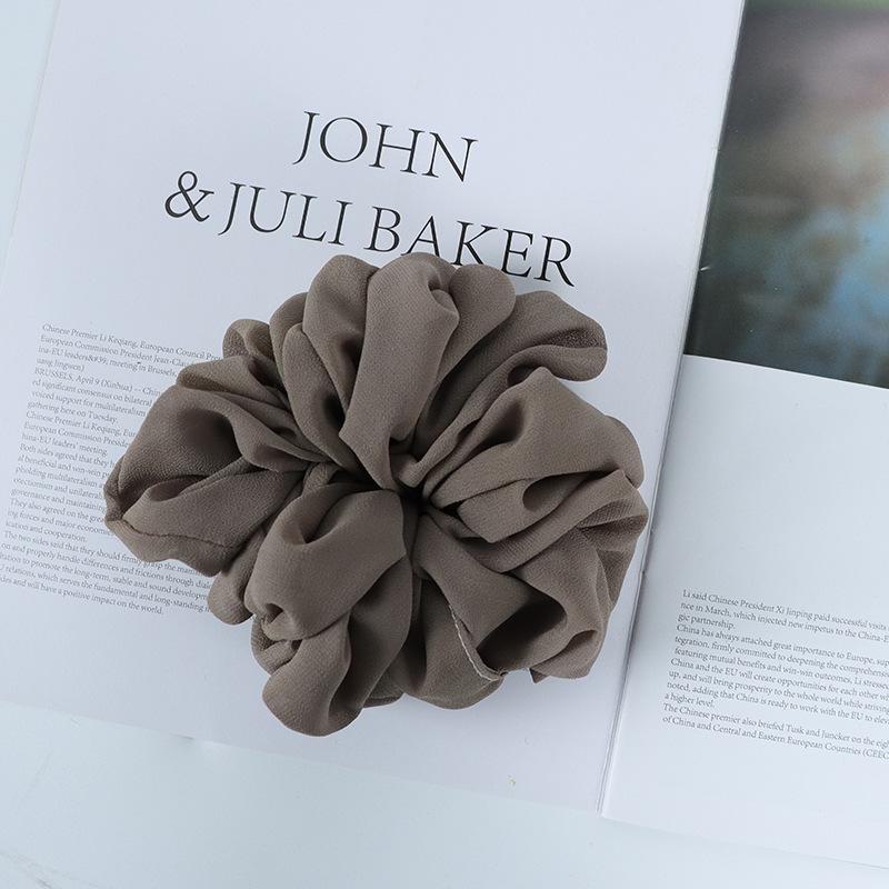 Эластичная повязка на голову из шифона с бусинами, однотонная, с кольцом для толстой кишки из Малайзии