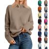 Women's Knit Turtleneck Long-Sleeve Top Casual Comfortable Long-Sleeve Blouse