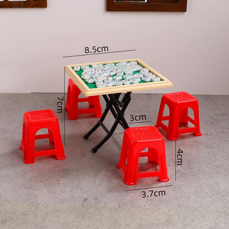 1 Набор Стол для маджонга и стулья Домашняя модель Мебель для кукольного домика Аксессуары 1/12 Миниатюрный декор для кукольного домика Игрушка