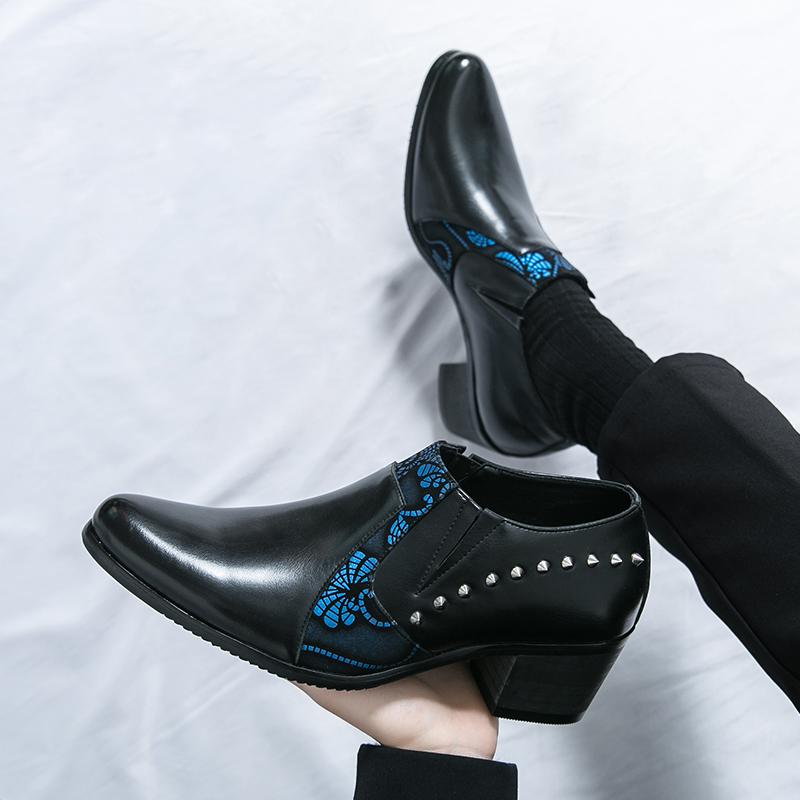 Мода 2025 Лето Ботильоны Повседневная Кожаная Обувь Мужская Средний Каблук Сандалии Боковые Лоферы Ботинки на Молнии Вырезы Дышащие Zapatos