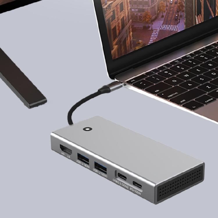 Док-станция M.2 Два протокола TypeC PD100W USB3.2 10 Гбит/с HDMIсовместимый 2.0