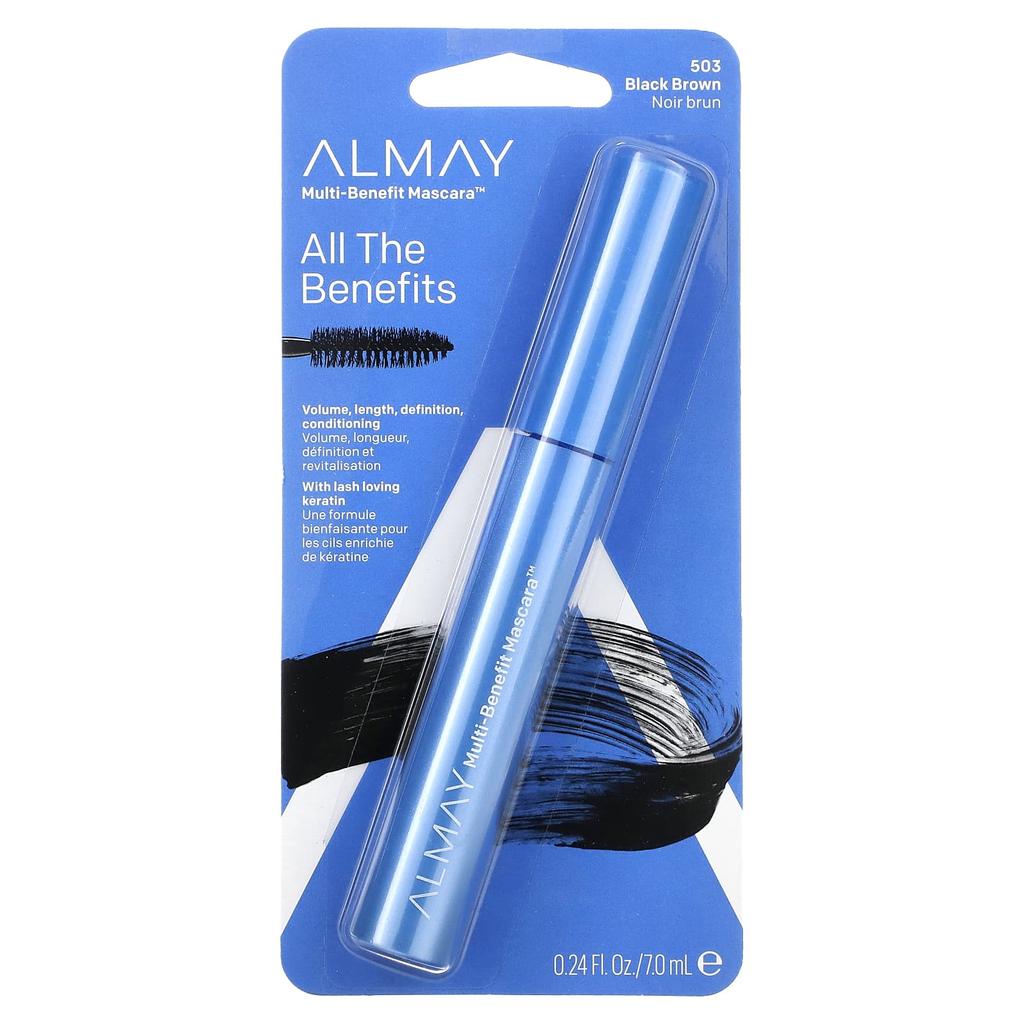 Almay Multifunctional Mascara, 503 Black Brown, 0.24 Fl Oz (7 Ml)