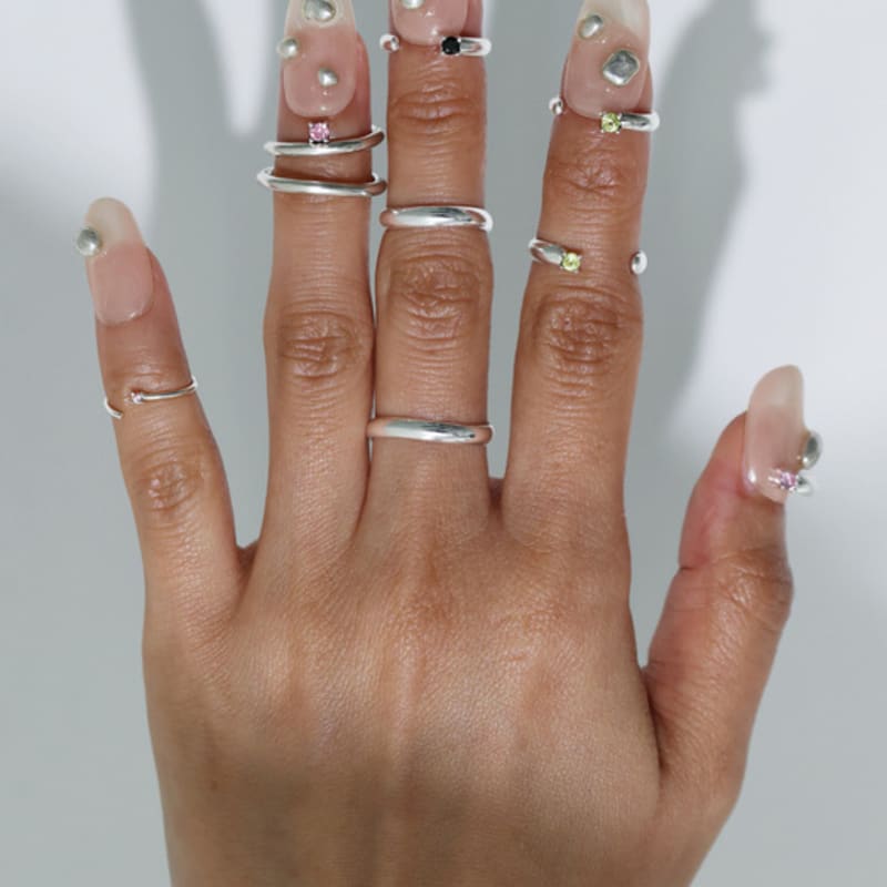 BRILLPIECE Mono stone nail ring
