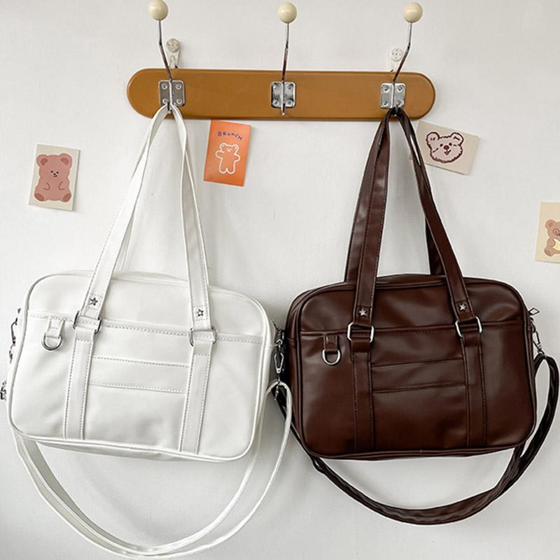 SCIONE Японская школьная сумка JK Uniform Bag из ПУ водонепроницаемая сумка через плечо вместительная студенческая сумка для поездок на работу однотонная сумка через плечо