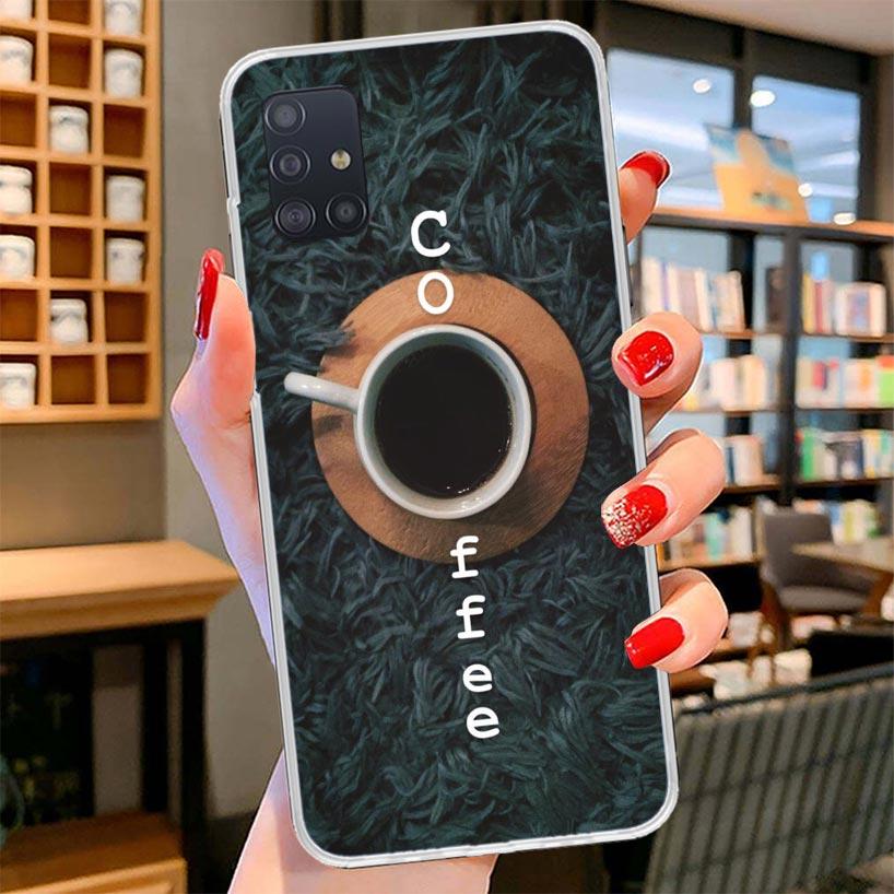 Coffee Wine Cup Cover Phone Case For Samsung Galaxy A12 A22 A32 A52 A72 A02S Phone Case Note 20 Ultra 10 S10 Plus A51 A71 A50S A