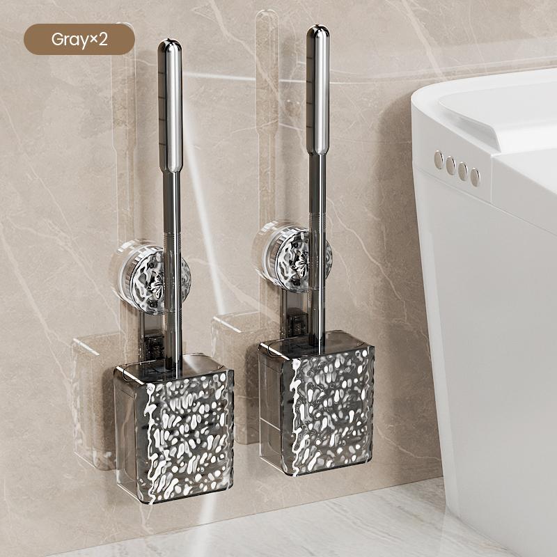 Bathroom Toilet Brush With Glacier Pattern Suction Cup Wall Mounted Long Handle Toilet Brush Bathroom Supplies