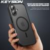 KEYSION Матовый чехол для MagSafe для iPhone 16 Plus 15 Silicone+PC Прозрачный противоударный чехол для iPhone 15 16 Plus