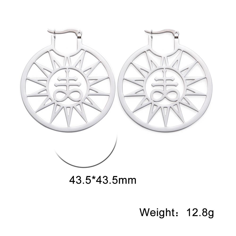 Stainless Steel Pentagram Hoop Earrings for Women Gothic Witchy Star Dangle Earrings Trend Amulet Jewelry