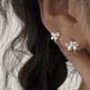 Серьги-гвоздики в форме банта из стерлингового серебра 925 пробы для женщин, помолвка, свадьба, день рождения, ювелирные изделия, подарок Eh1336
