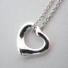 Pre-owned Tiffany & Co. Silver 925 Open Heart Pendant Necklace j56-10