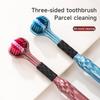 3-Sided Toothbrush for Comprehensive Cleaning | Ideal Angle Design | Raised Tongue Coating Brush | 2-Pack | Soft Bristles for Ge