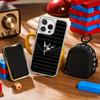 Cool hip-hop Skull logo poster Phone Case for iPhone 16 15 14 13 12 11 Pro Max Sheepskin Silver-edged protective case