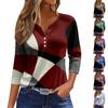 Women's T Shirt Tee Print Button 3/4 Sleeve Daily Weekend Fashion Basic V Neck Regular Top