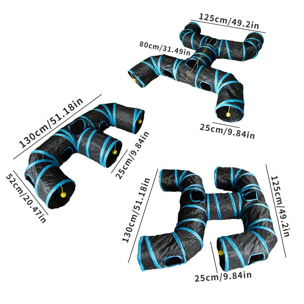 Polyester+Steel Wire Cat Tunnel Tube Foldable Cat Maze Tunnel Portable Pet Fun Play Toy Puppy