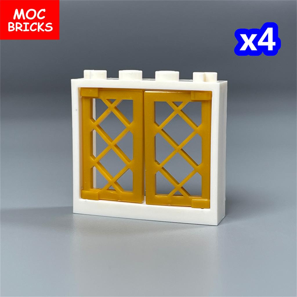 Нетоксичные кубики Moc Оконная решетка 1x2x3 1x4x3 Для строительных блоков Садовая сцена 60607 60594 Собираемые детали Детские игрушки