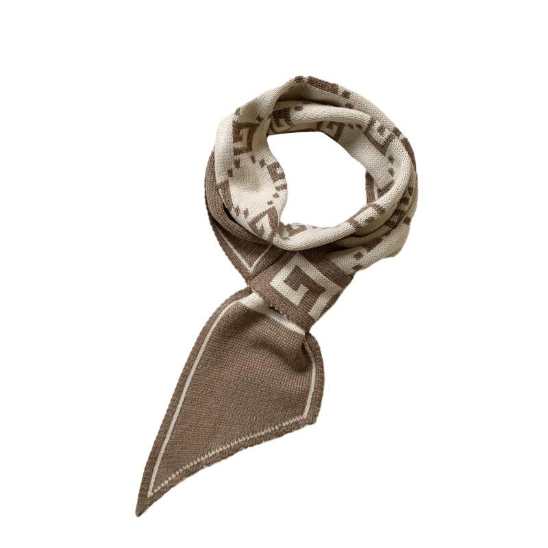 Scarf Women's Winter New Black and White Classic Striped Versatile Lazy Neck Protection Decorative Temperament Scarf Scarf