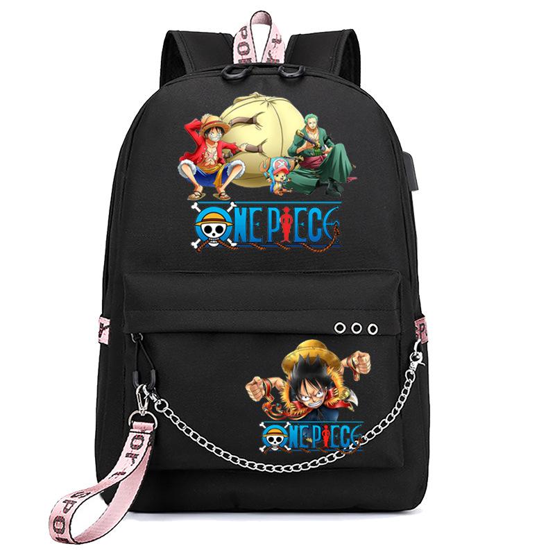USB студенческая школьная сумка дорожный рюкзак с принтом One Piece повседневная модная сумка