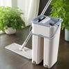 Flat Squeeze Mop with Bucket Squeeze Mops Bucket with Ultra-Fine Fiber Head Replaceable for Floor Cleaning Kitchen Toilet Window