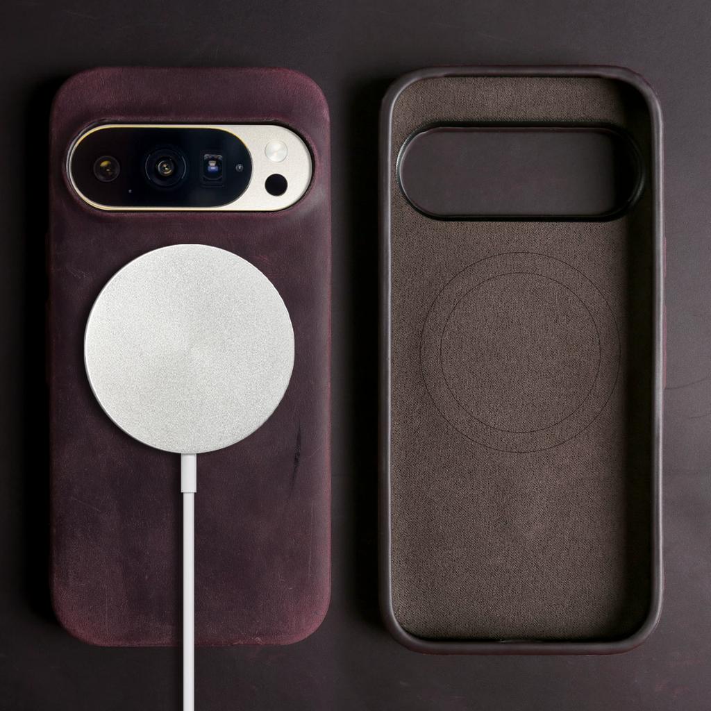 Crazy Horse Leather Case for Google Pixel 10 Pro Pixel 9 XL Premium Business Slim Soft Leather Magnetic Shockproof Cover