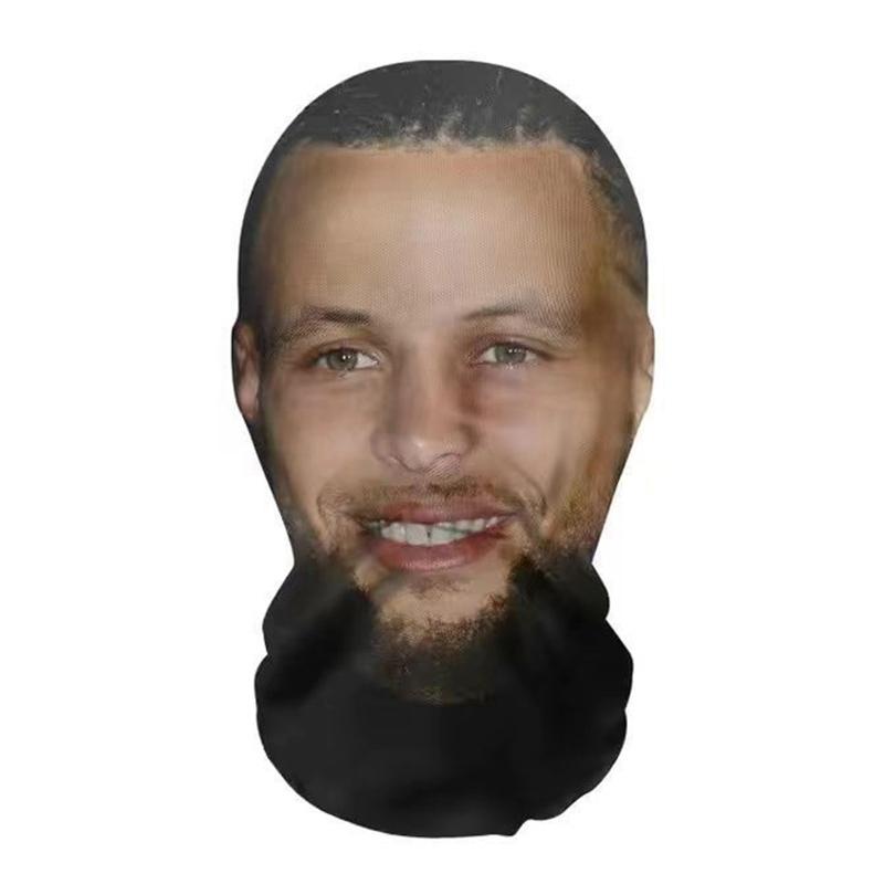 3D Seamless Mask Realistic Face Masks Funny Face Printed Head Scarf Cosplay Role Play Prop Dress Up Facemask Balaclava Headgear