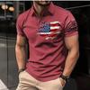 3D Printed American Flag Polo Shirt Colored Geometric T-Shirt Summer Street Summer Loose