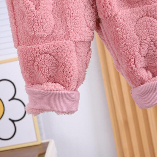 2 dona Bolalar Pijama To'plami Kuz Qish Qalin Issiq O-bo'yin Bir xil Rangli O'g'il Qizlar Termal Ichki Kiyim Uzun Yengli