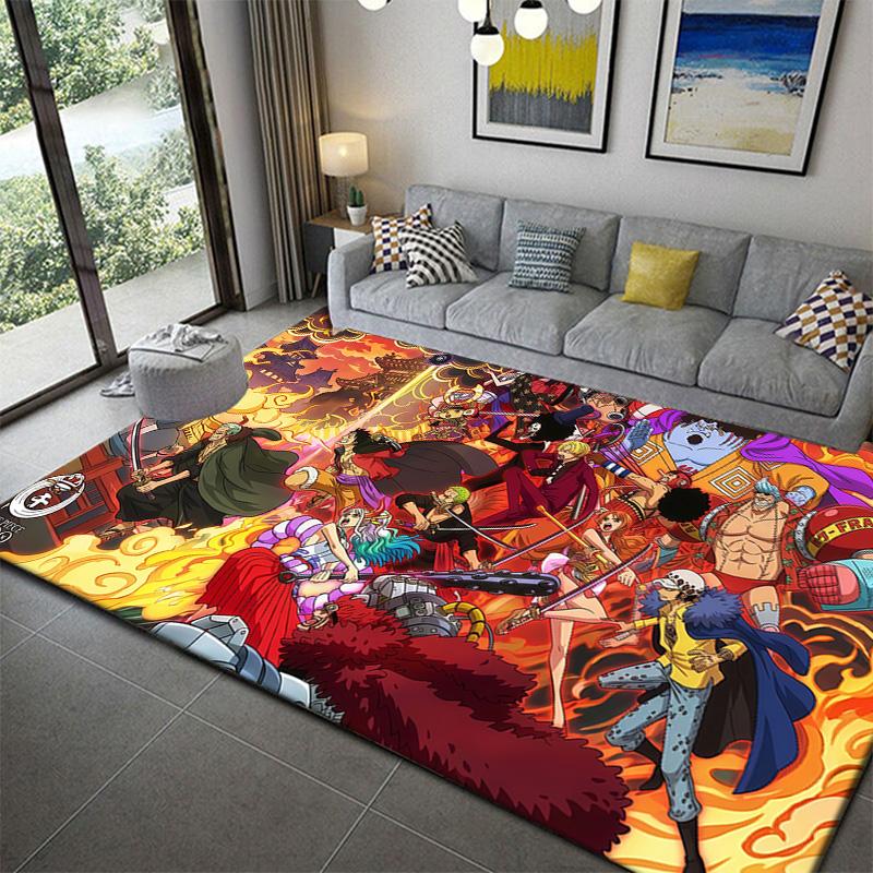 One Piece Theme Carpet Non-Slip Durable Rug for Bedroom Living Room Decor