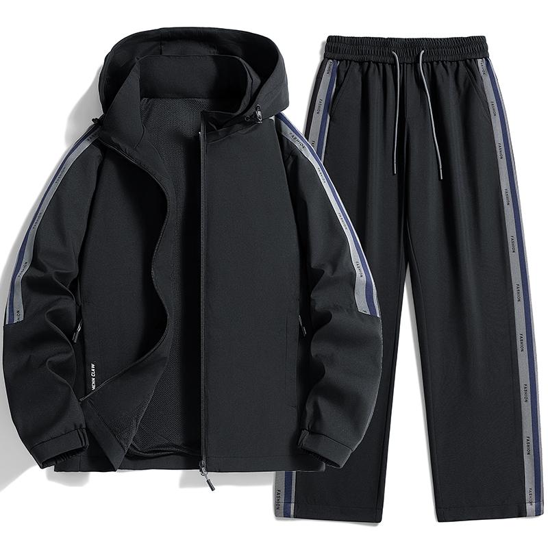 Повседневный спортивный костюм мужской универсальный свободный комплект из двух предметов