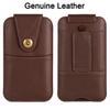 Universal Cow Genuine Leather Belt Clip Mobile Phone Case Pouch For iPhone 16 15 13 Pro Max Samsung S25 S24 S23 S22 Redmi Men Waist Bag Holster Cover