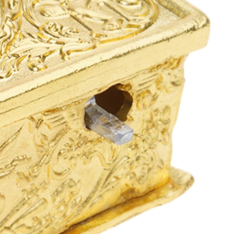 Antique Alloy Singing Bird Ornament With Angel Embossed Pattern Mechanical Musical Box For Desk Shelf Display Gift