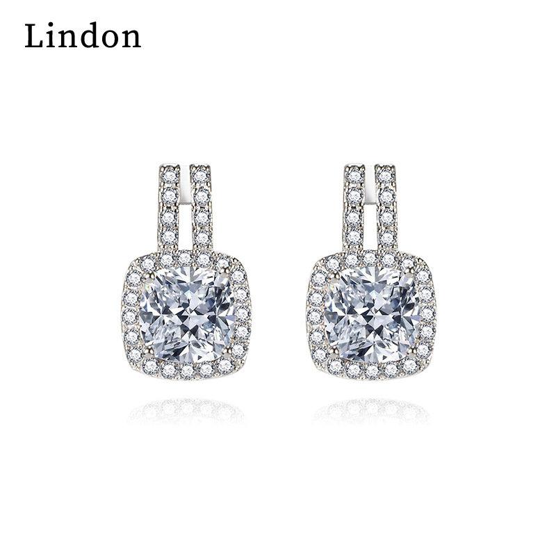 Lindon Women's Zircon Copper Alloy Earrings - Wedding Party Gift Pendant Earrings