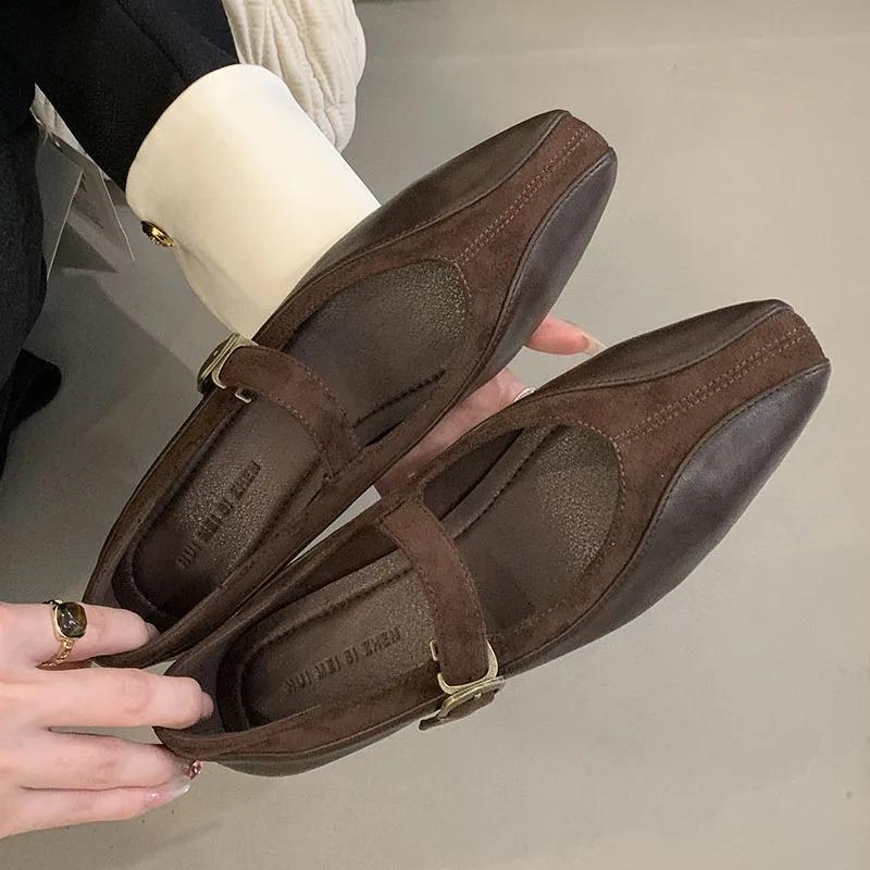 Модные неглубокие офисные туфли Мэри Джейн с увеличивающей рост женской обувью с металлической пряжкой на ремешке женские туфли на плоской подошве