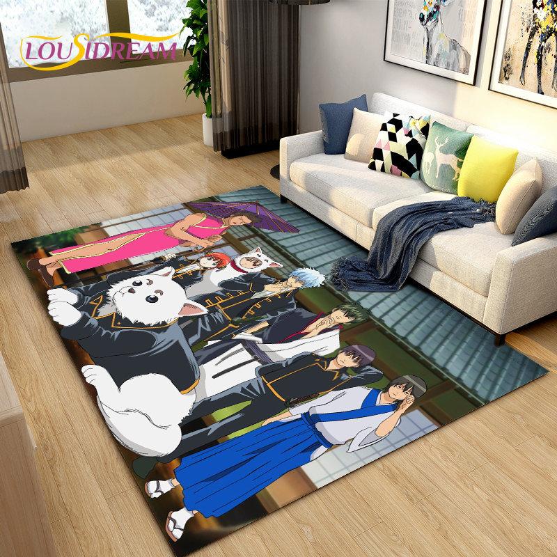 Гинтоки Кагура Гинтама Аниме Ковер, Ковер для гостиной, спальни, дивана, придверный коврик, украшение, детский игровой нескользящий коврик для пола