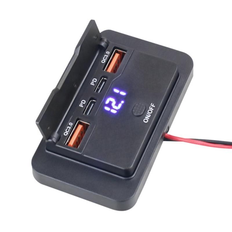 Double PD3.0 & QC3.0 USB Charges with Power Switch 12V/24V Waterproof USB Outlet Easy to Use for Car Boats Motorcycles